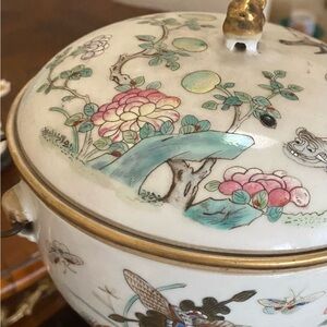 Chinese Qing Dynasty Famille Rose Porcelain st Pot 3 pieces excellent condition